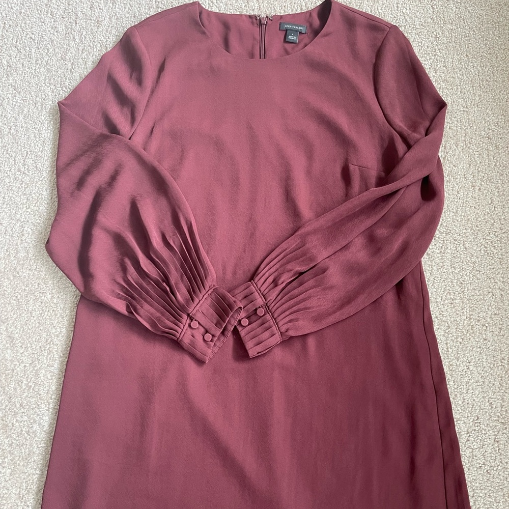 Ann Taylor wine color knee length dress
